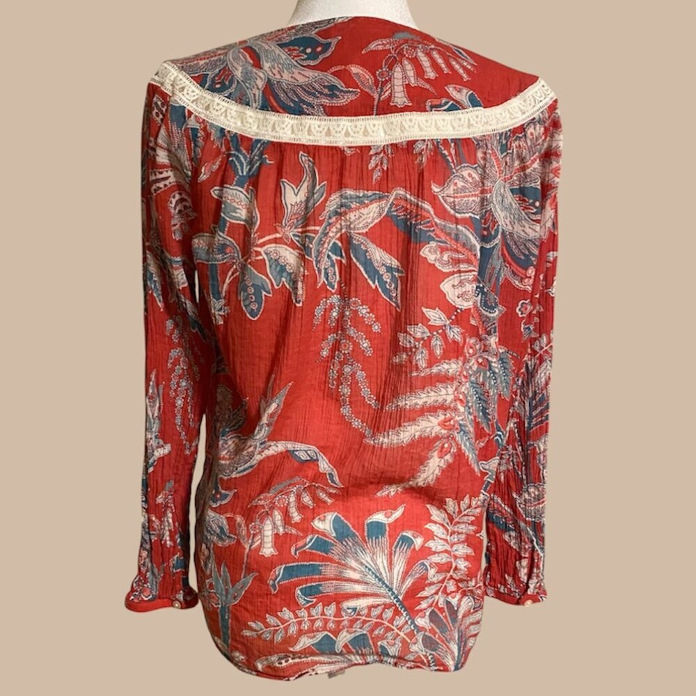 Ann Taylor Loft Floral Embroidered Blouse Size Small - Picture 4 of 8